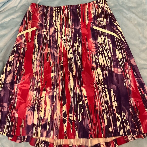 Piazza Sempione Purple Pink Multicolor graffiti Abstract Italian Designer Skirt - Picture 10 of 10